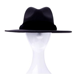 Velvet Banded Panama Hat in Jet Set Black NWT